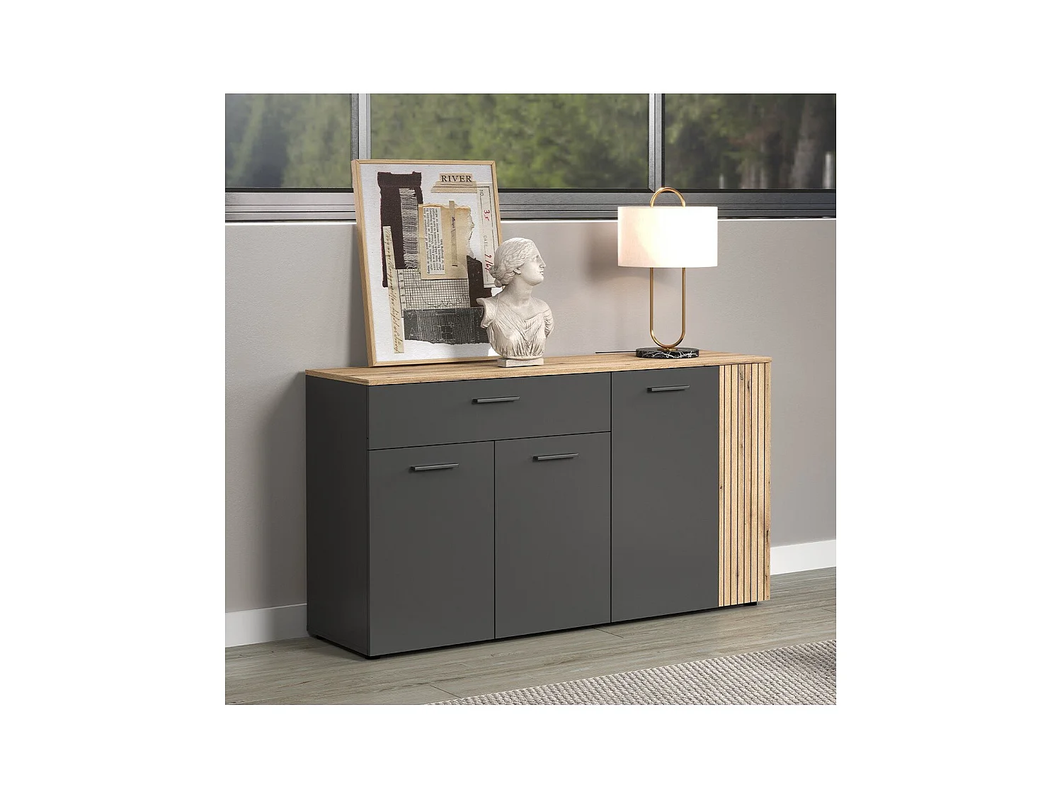 Buffet 3 portes et 1 tiroir L150 cm - Esteban