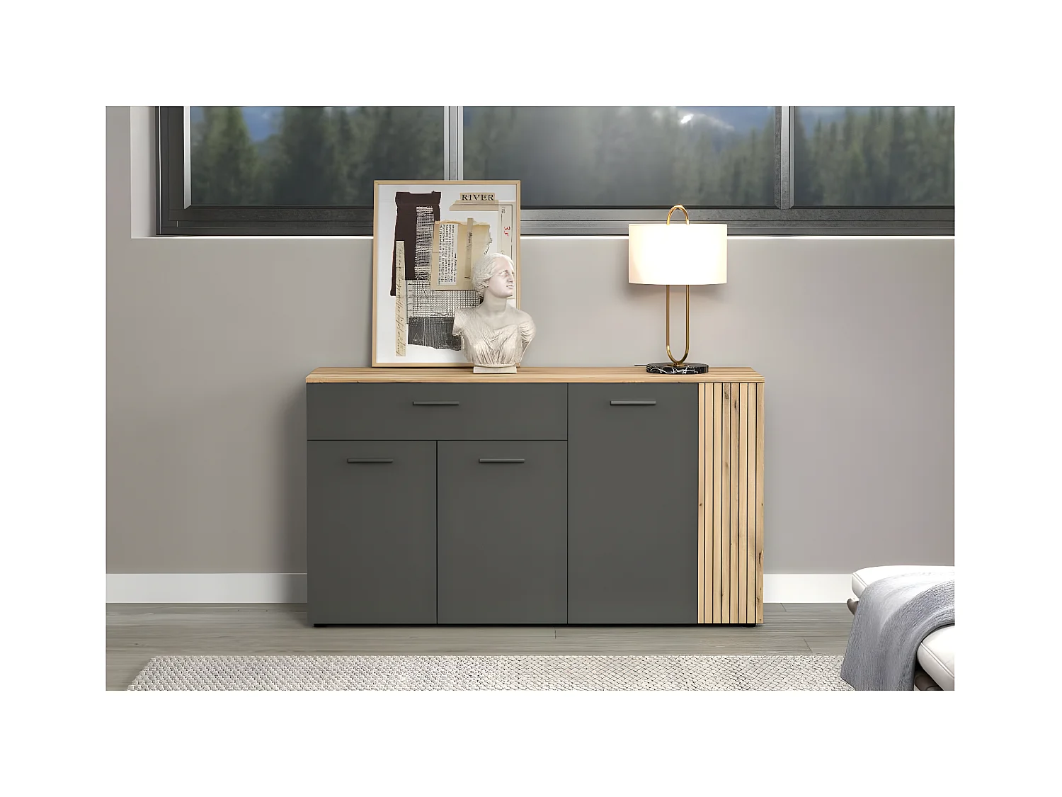 Buffet 3 portes et 1 tiroir L150 cm - Esteban