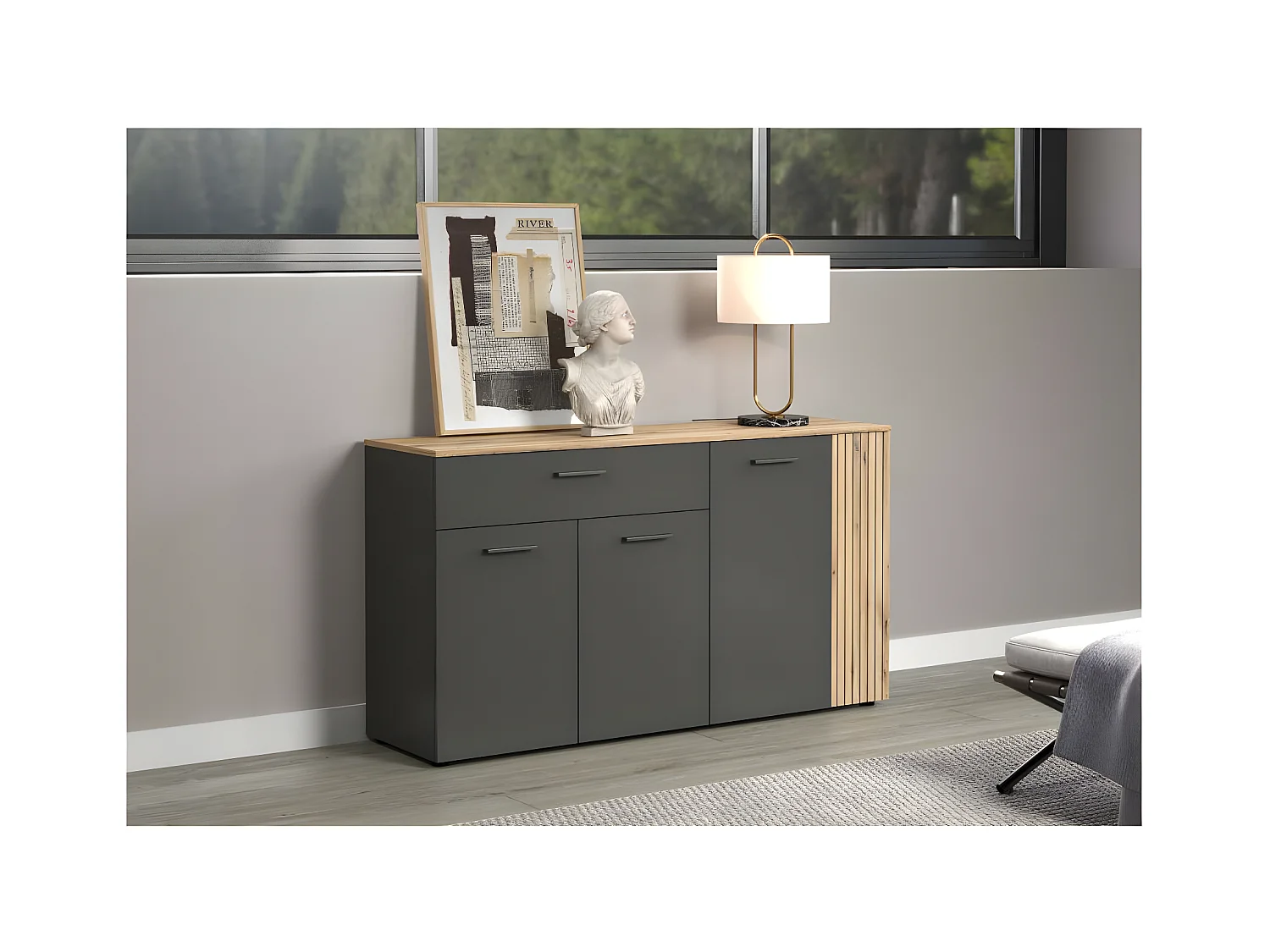 Buffet 3 portes et 1 tiroir L150 cm - Esteban