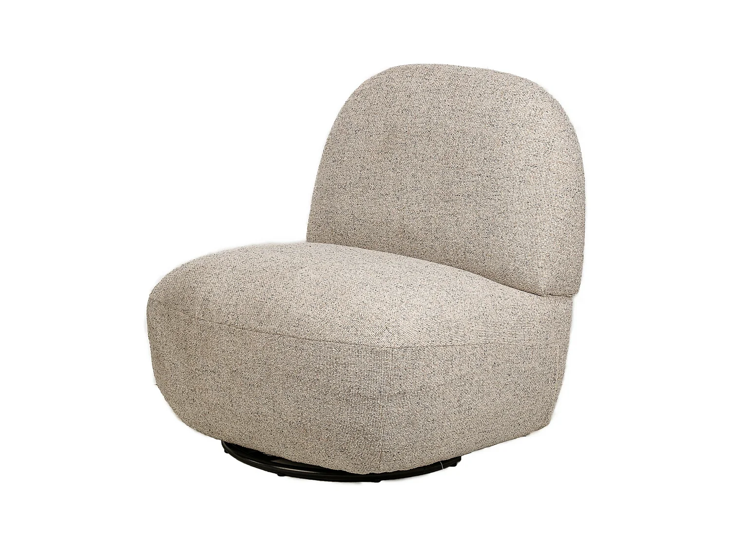 Fauteuil de salon pivotant en tissu gris