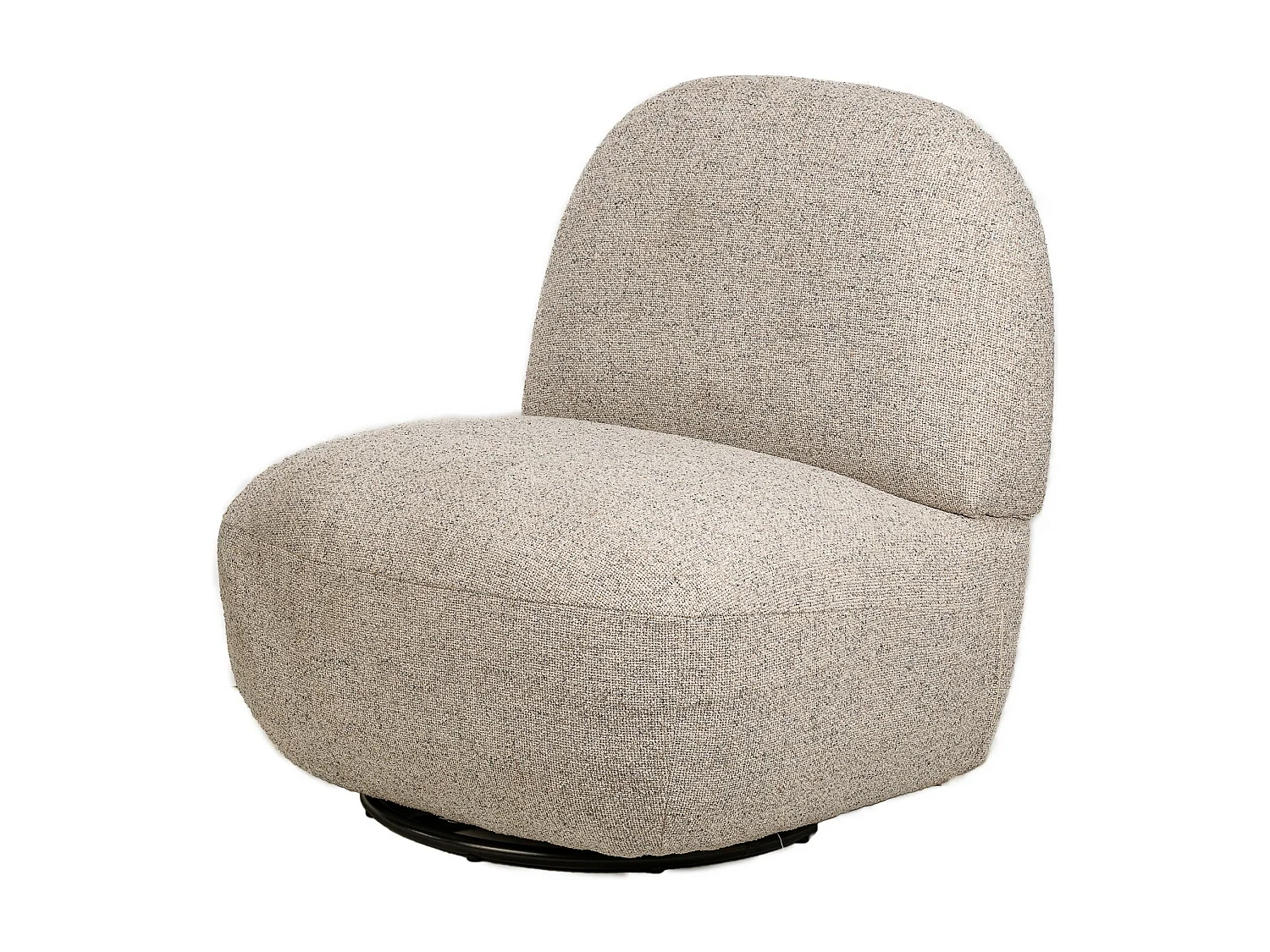 Fauteuil de salon pivotant en tissu gris