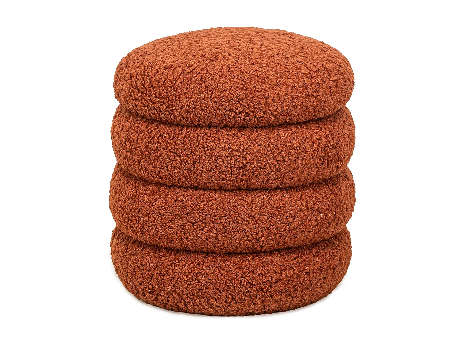 Pouf en bouclettes terracotta style scandinave