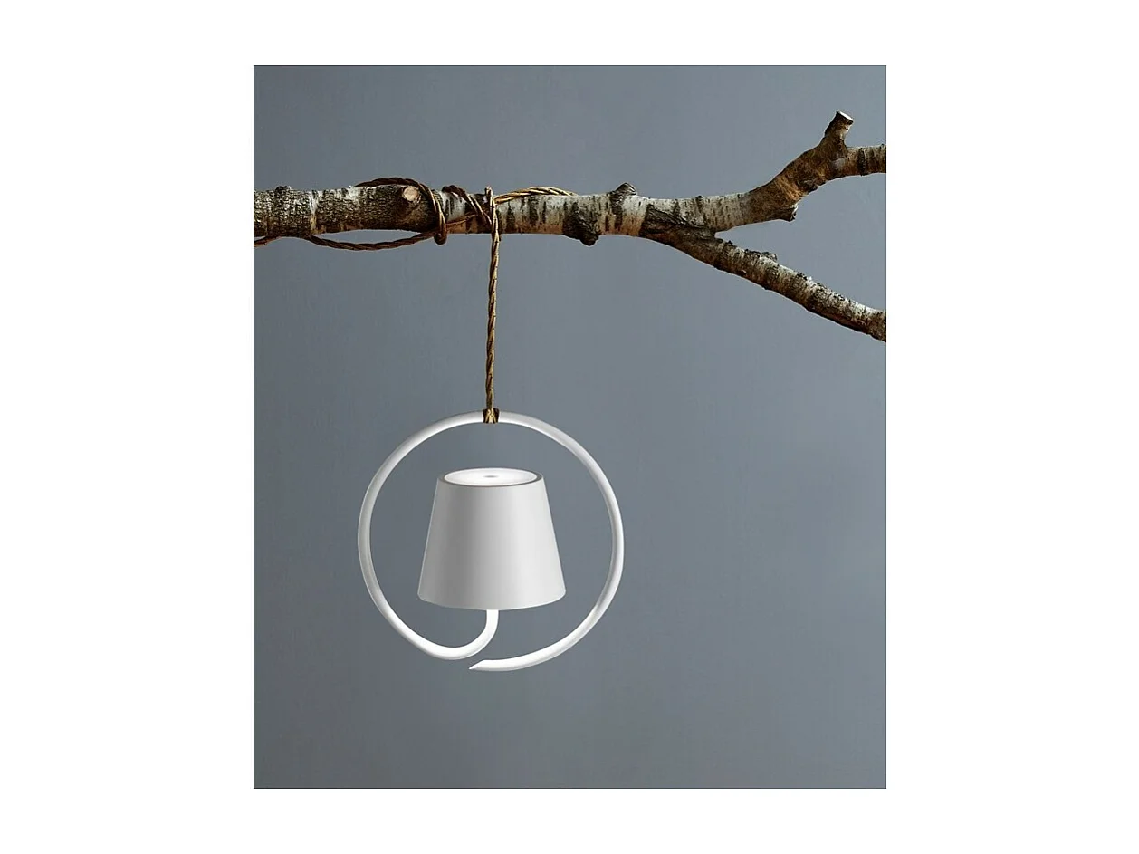 Lampe à suspension LED rechargeable et dimmable Poldina Bianca