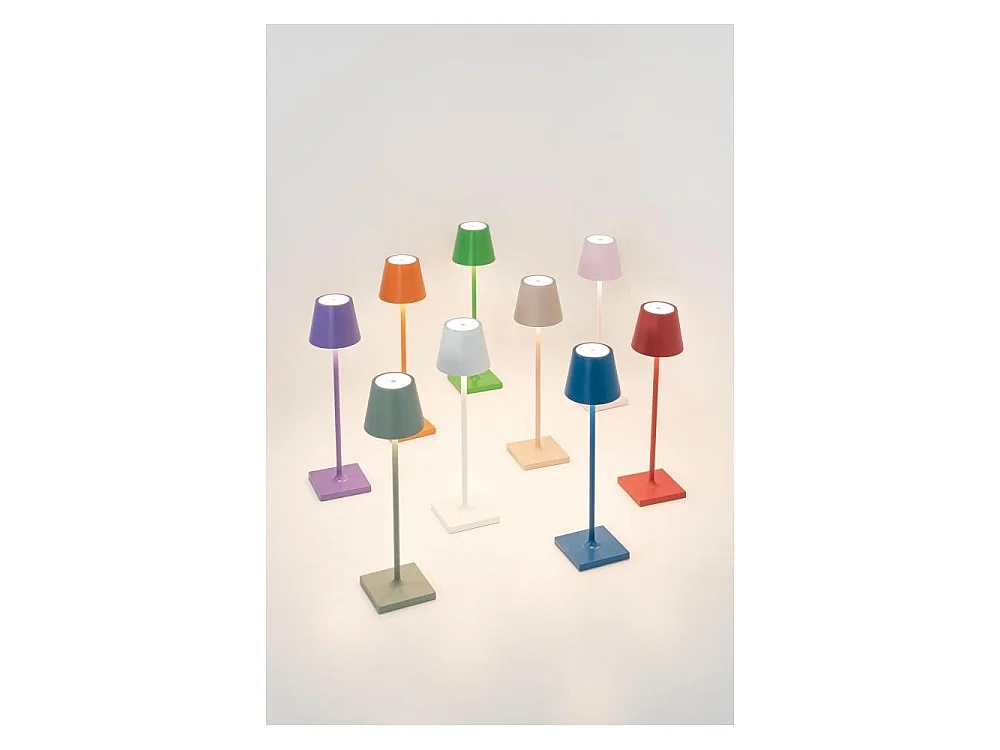 Lampe de table LED Poldina Pro Micro Blu Capri, rechargeable et dimmable avec une autonomie jusqu'à 12 heures