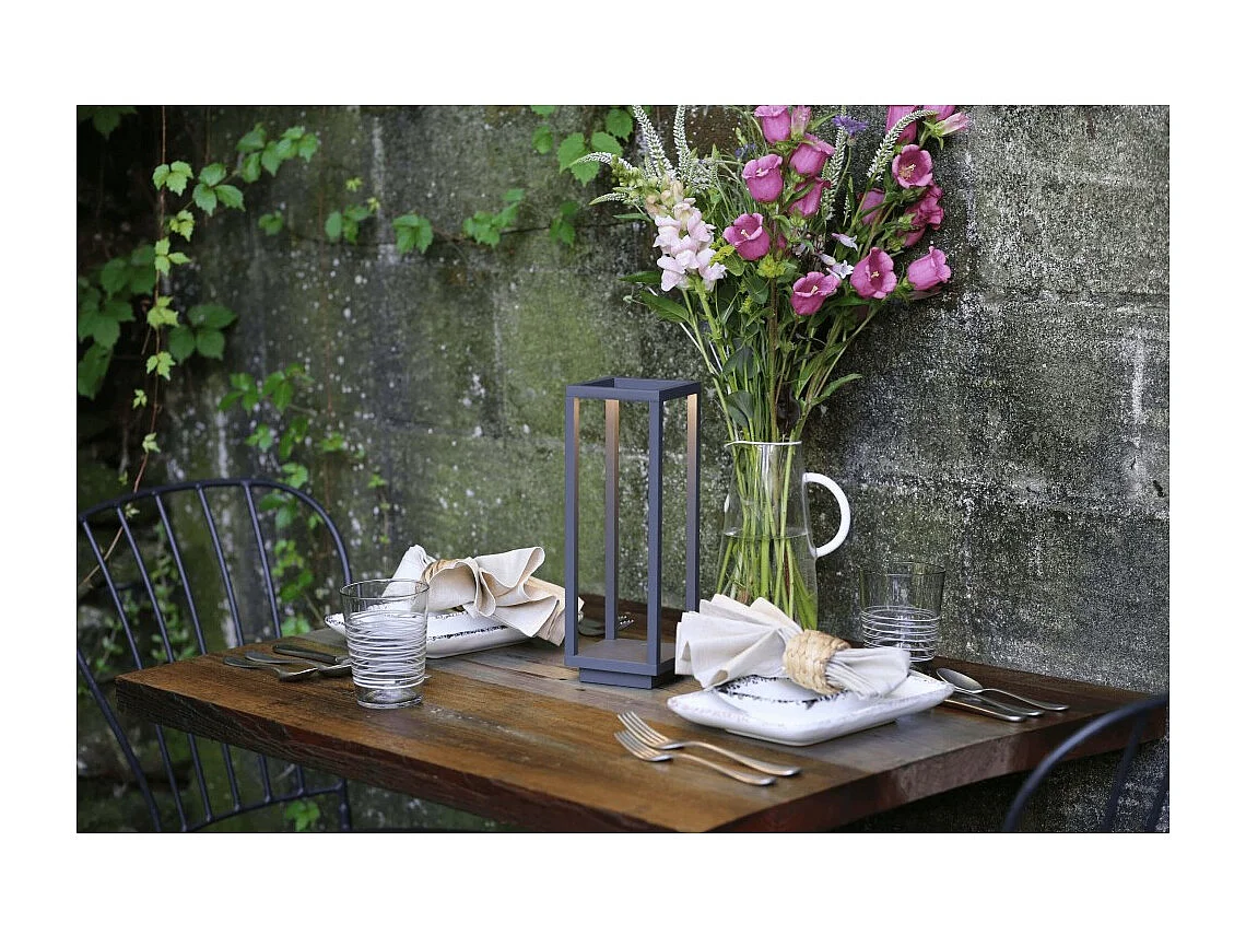 Lanterna Home Grigio Scuro a Led da 2,2w a batteria IP54 Zafferano