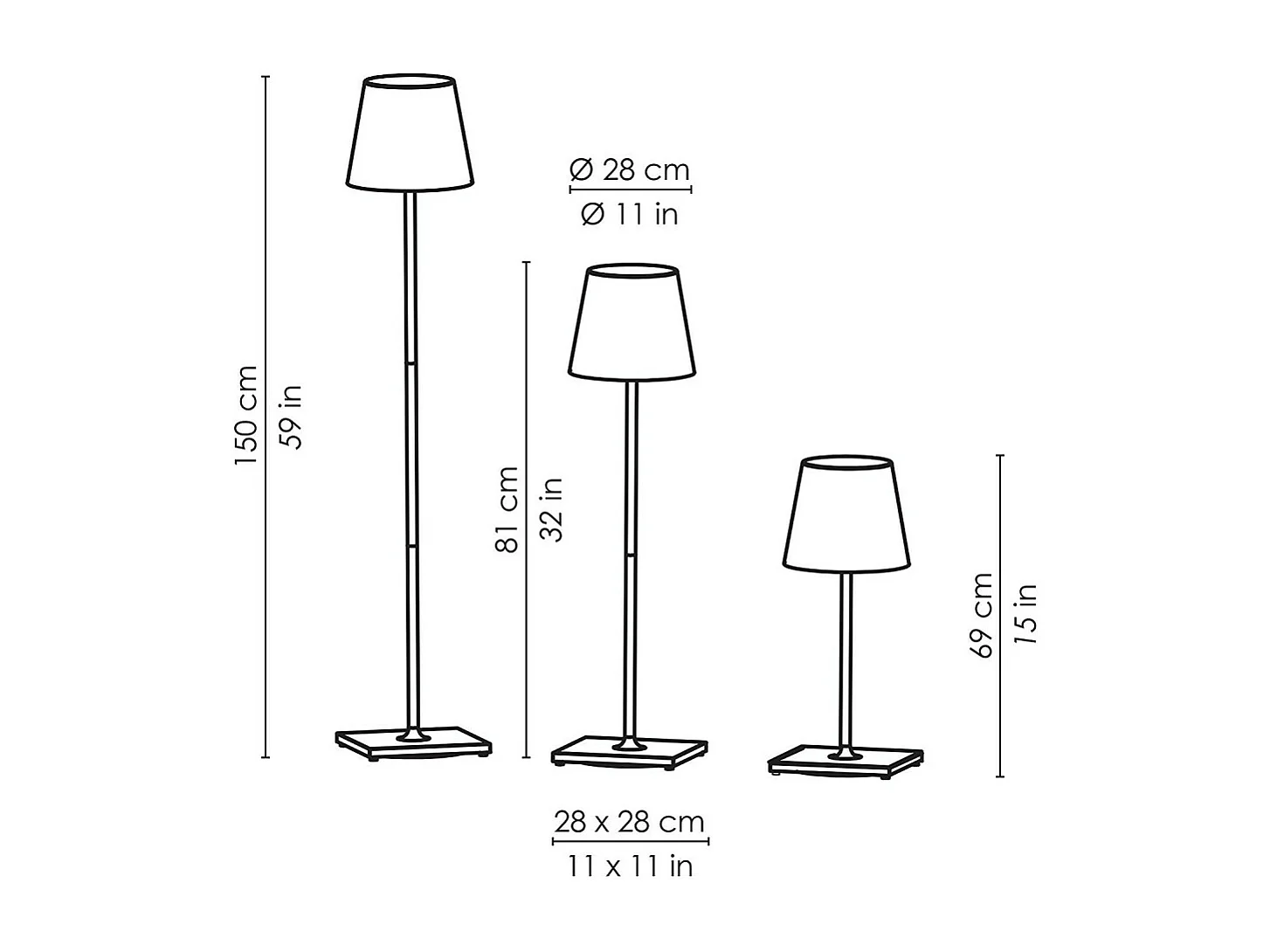 Poldina Pro XXL Witte oplaadbare en dimbare LED-lamp 150cm met batterij tot 12 uur