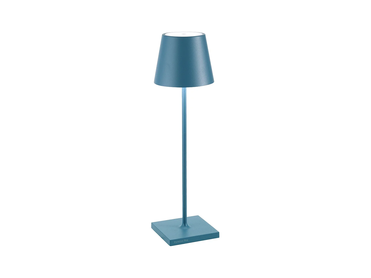 Lampe LED Poldina Pro Bleu Avio rechargeable IP65 usage extérieur, dimmable avec autonomie jusqu'à 12 heures