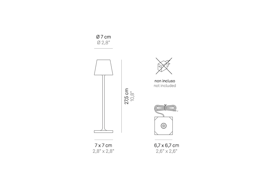 Poldina Pro Micro Polished Chrome LED-tafellamp, oplaadbaar en dimbaar met een batterijduur van maximaal 12 uur