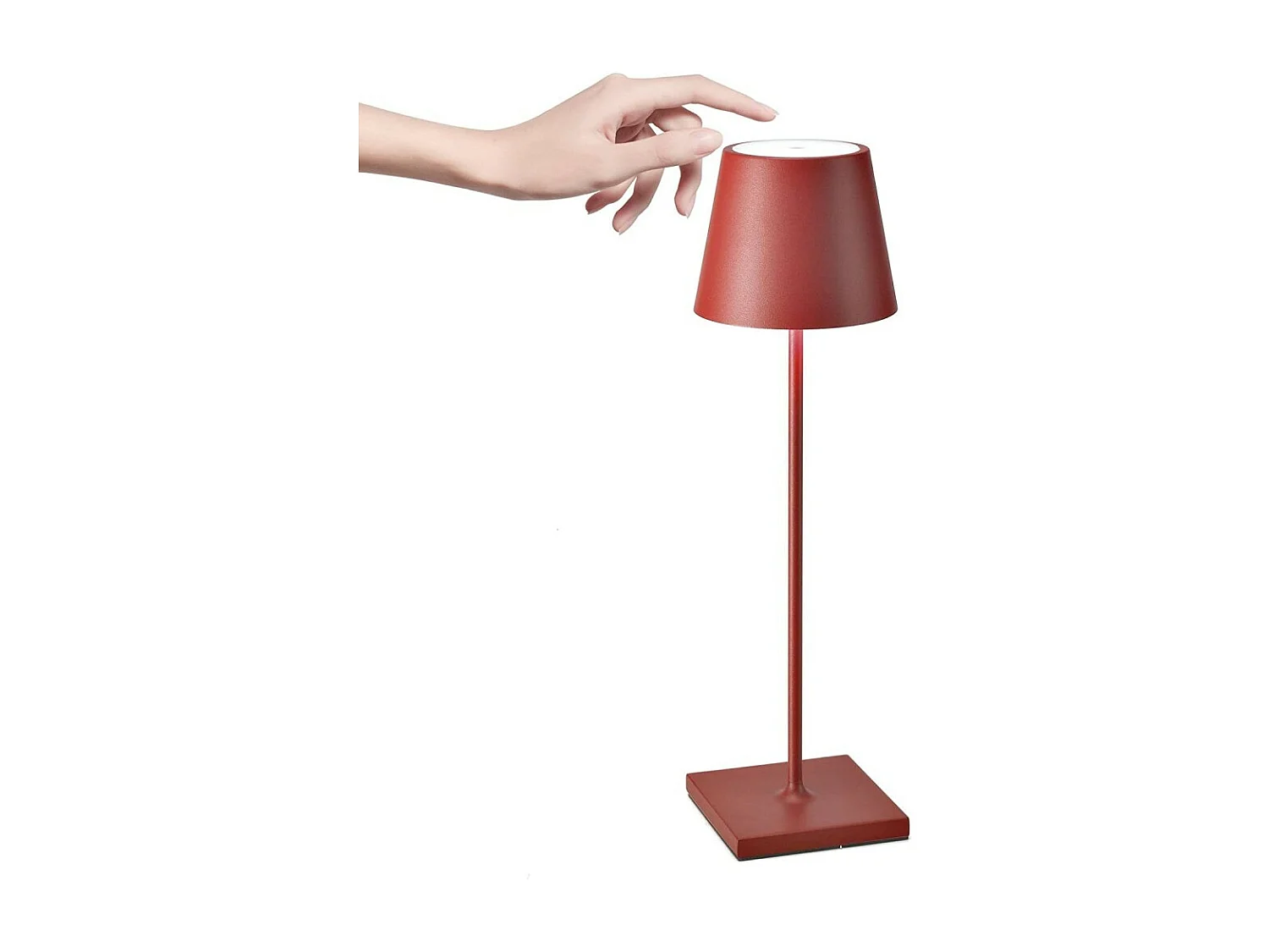Poldina Pro Oplaadbare Draadloze LED Tafellamp Touch Dimmer 2700K-3000K IP65 Binnen/buiten Gebruik h.38cm - Rood