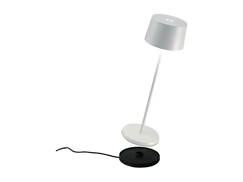 Lampada a led da tavolo Olivia Pro Bianca ricaricabile e dimmerabile