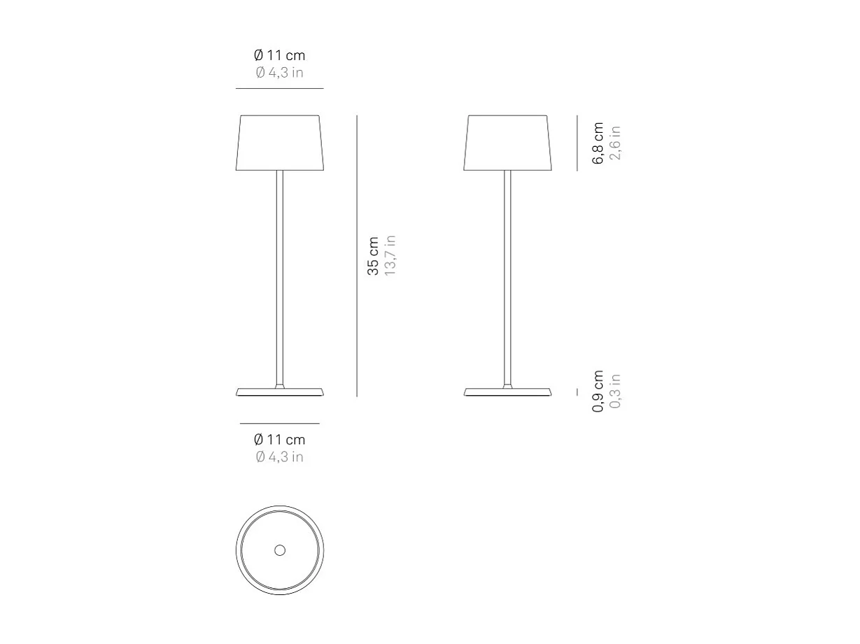 Lampe de table LED rechargeable et dimmable Olivia Pro White