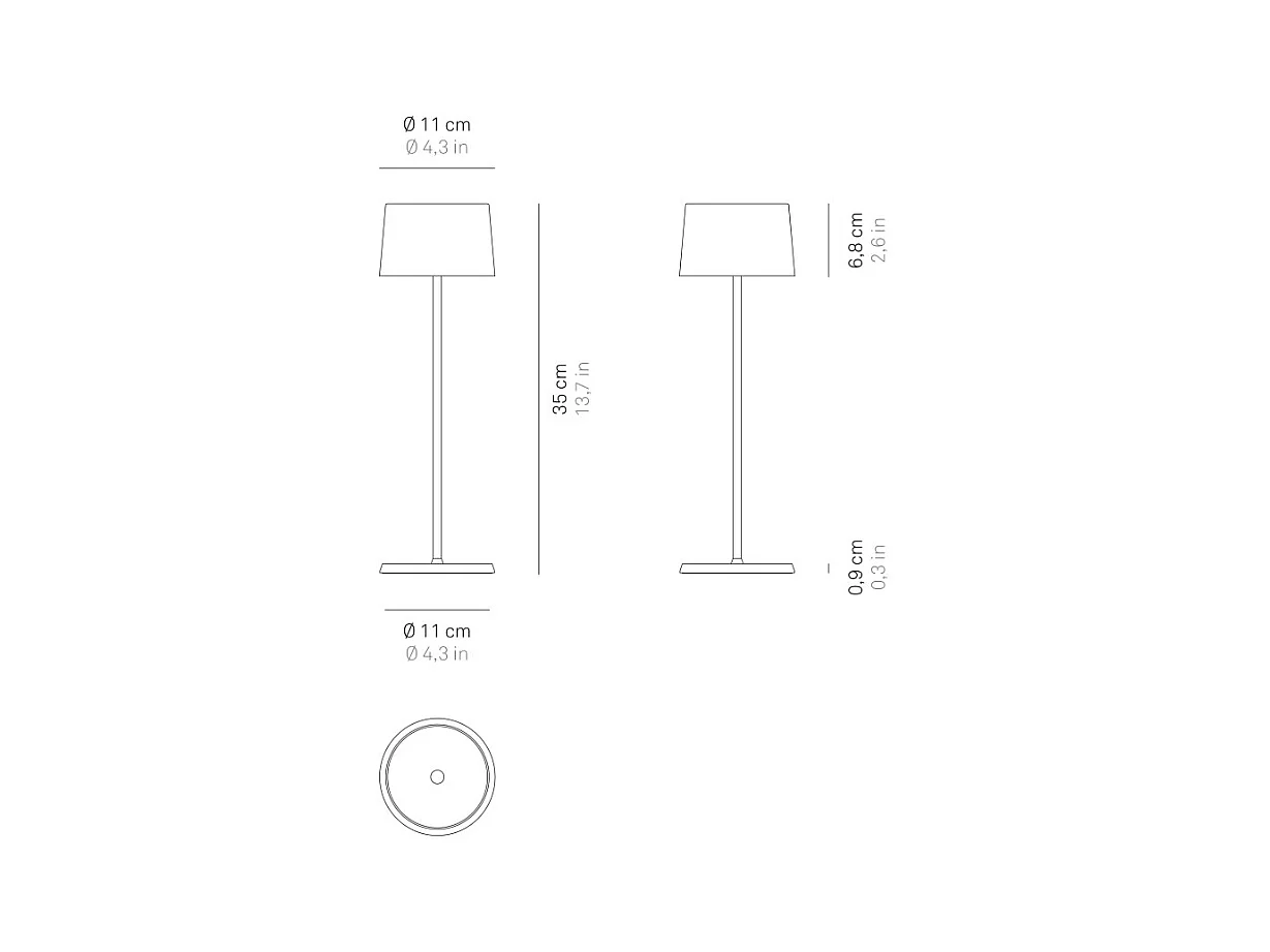 Olivia Pro Witte oplaadbare en dimbare LED-tafellamp