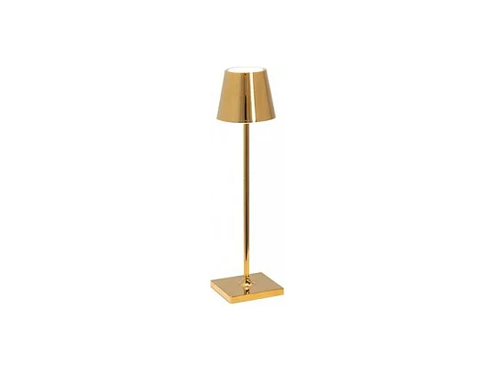 Lampe de table LED Poldina Pro Micro Polished Gold, rechargeable et dimmable avec une autonomie allant jusqu'à 12 heures