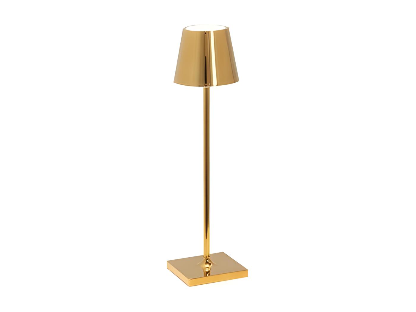 Lampe De Table Led Poldina Pro Micro Glossy Gold Rechargeable Et Dimmable