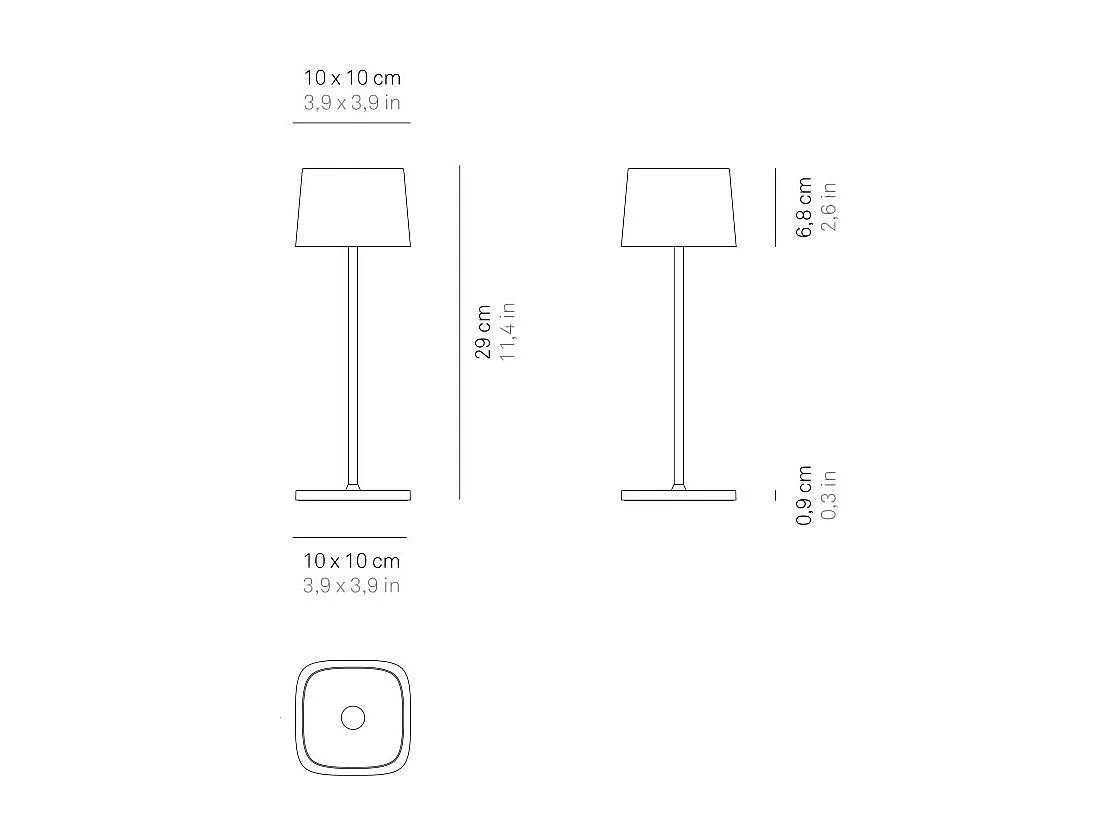 Candeeiro de mesa LED Ofelia Pro Corten, recarregável e regulável
