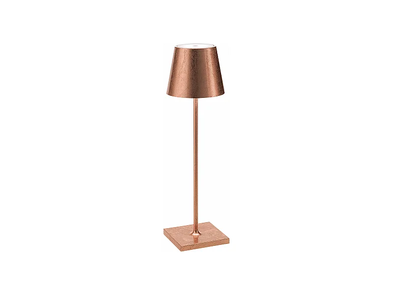 Poldina Pro Copper Leaf LED-Tischleuchte, wiederaufladbar und dimmbar, mit einer Akkulaufzeit von bis zu 12 Stunden.