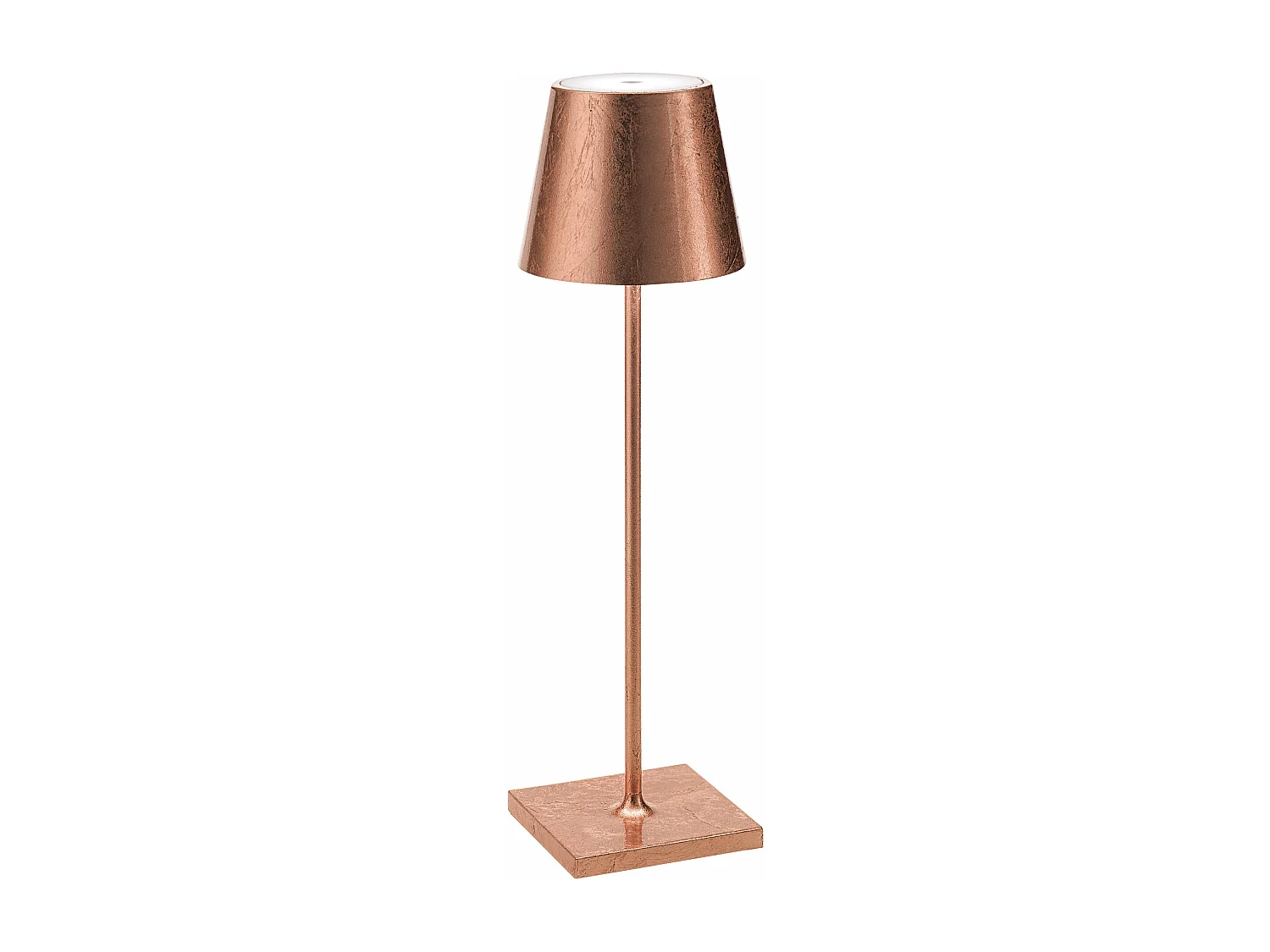 Lampe de table LED Poldina Pro Copper Leaf, rechargeable et dimmable avec une autonomie allant jusqu'à 12 heures