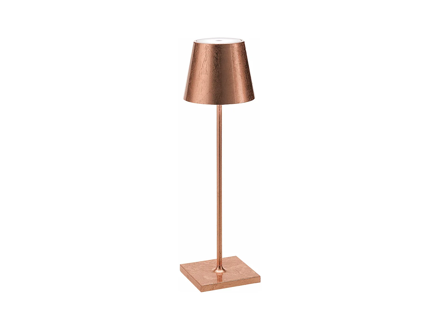 Lampe de table LED Poldina Pro Copper Leaf, rechargeable et dimmable avec une autonomie allant jusqu'à 12 heures