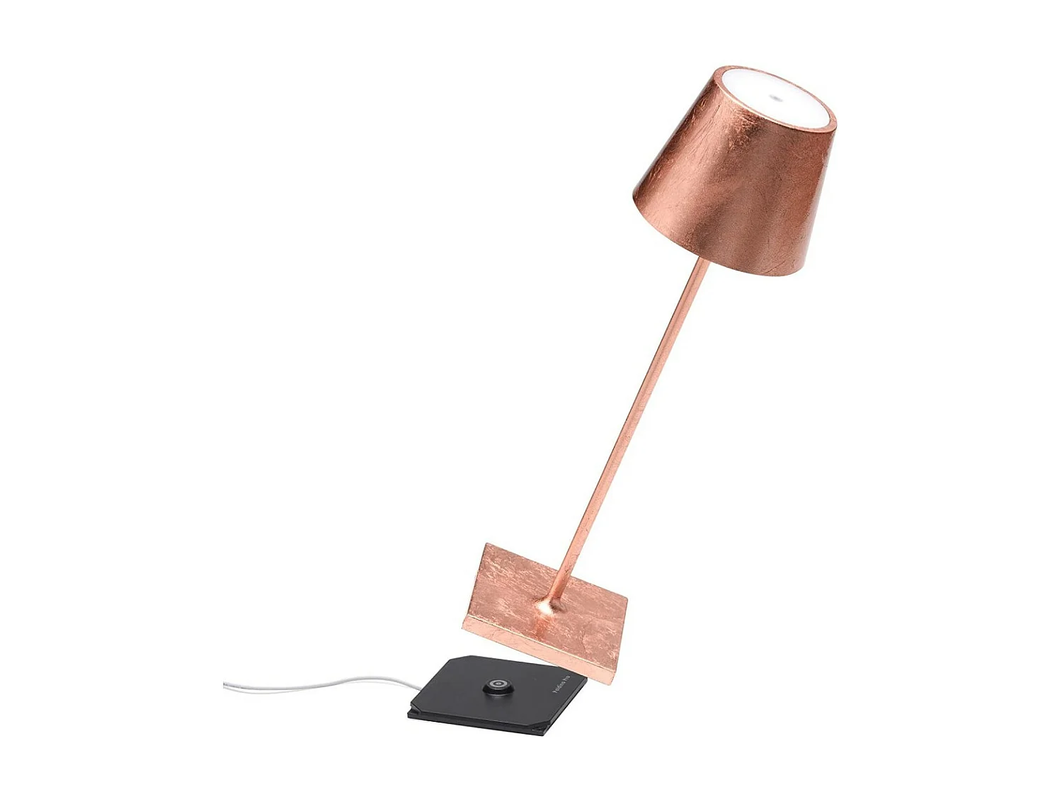 Lampe de table LED Poldina Pro Copper Leaf, rechargeable et dimmable avec une autonomie allant jusqu'à 12 heures