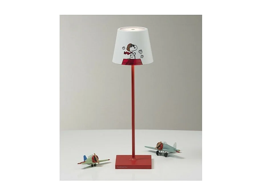Poldina Pro Peanuts - Candeeiro de mesa Aviator recarregável e regulável com bateria que dura até 12 horas. Para uso externo IP65