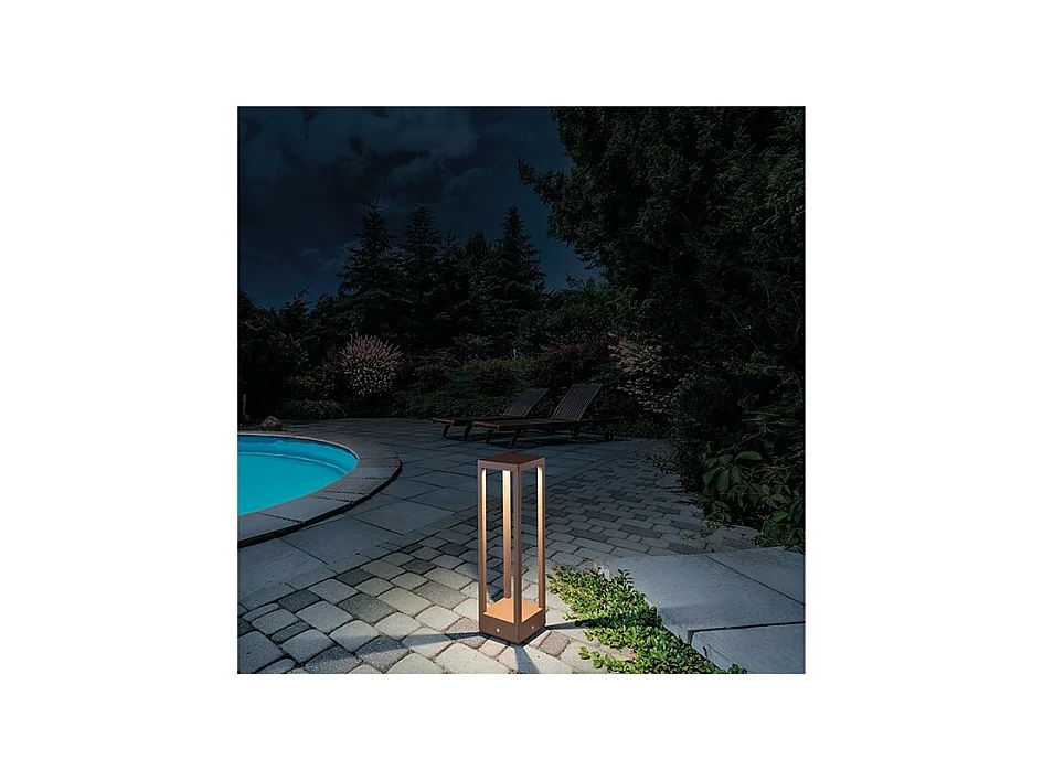 Lanterne solaire domestique LED à piles 2,2 W, IP54 Corten Zafferano
