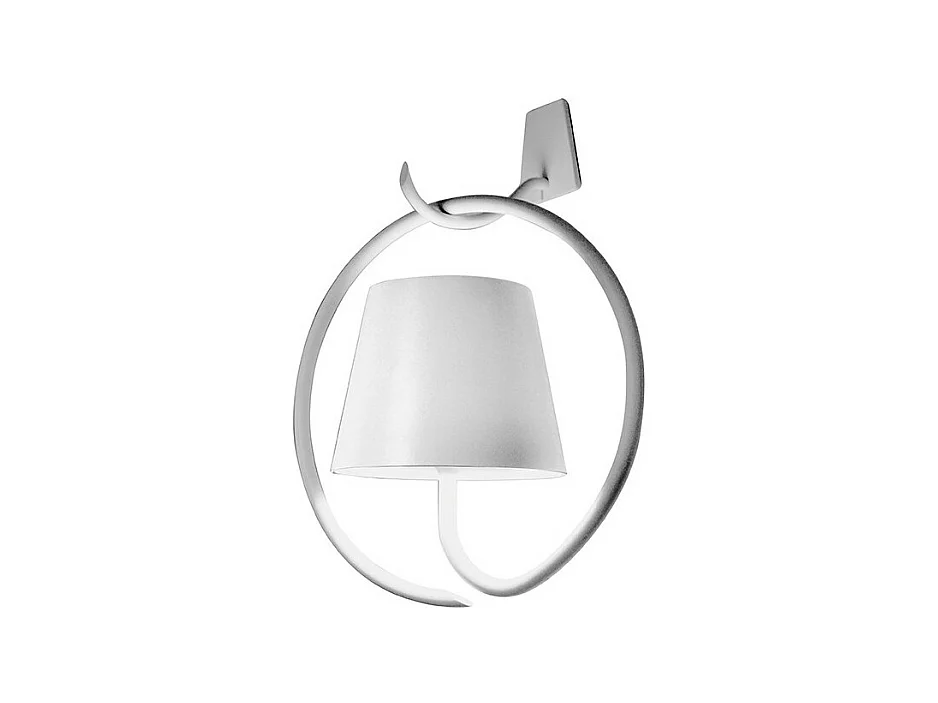 Applique LED Poldina blanche avec crochet, rechargeable et dimmable avec autonomie jusqu'à 12 heures