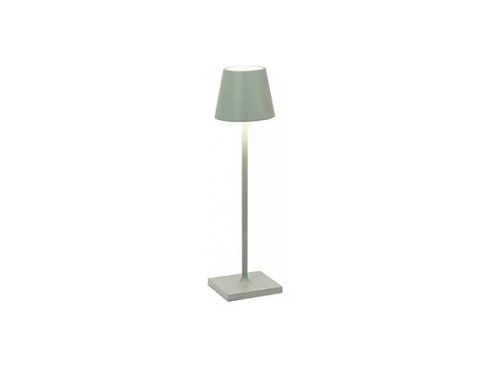 Lampe de table LED Poldina Pro Micro Salvia, rechargeable et dimmable avec une autonomie allant jusqu'à 12 heures