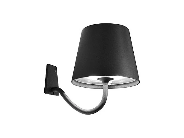 Applique LED Poldina Gris Foncé, rechargeable et dimmable avec une autonomie jusqu'à 12 heures