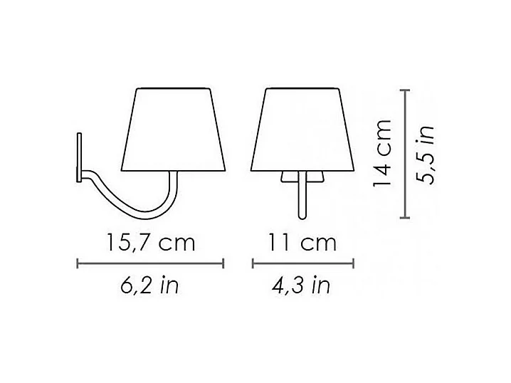 Applique LED Poldina Gris Foncé, rechargeable et dimmable avec une autonomie jusqu'à 12 heures