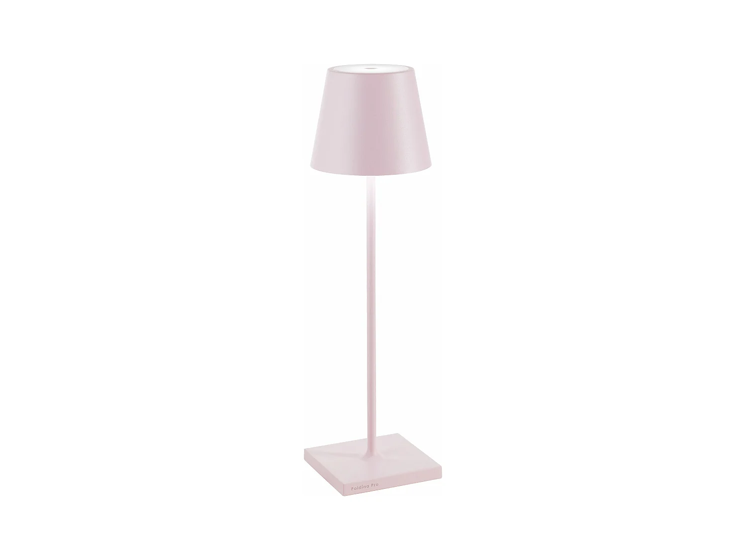 Lampe de table LED Poldina Pro Pink, rechargeable et dimmable avec une autonomie allant jusqu'à 12 heures. Pour usage externe IP65