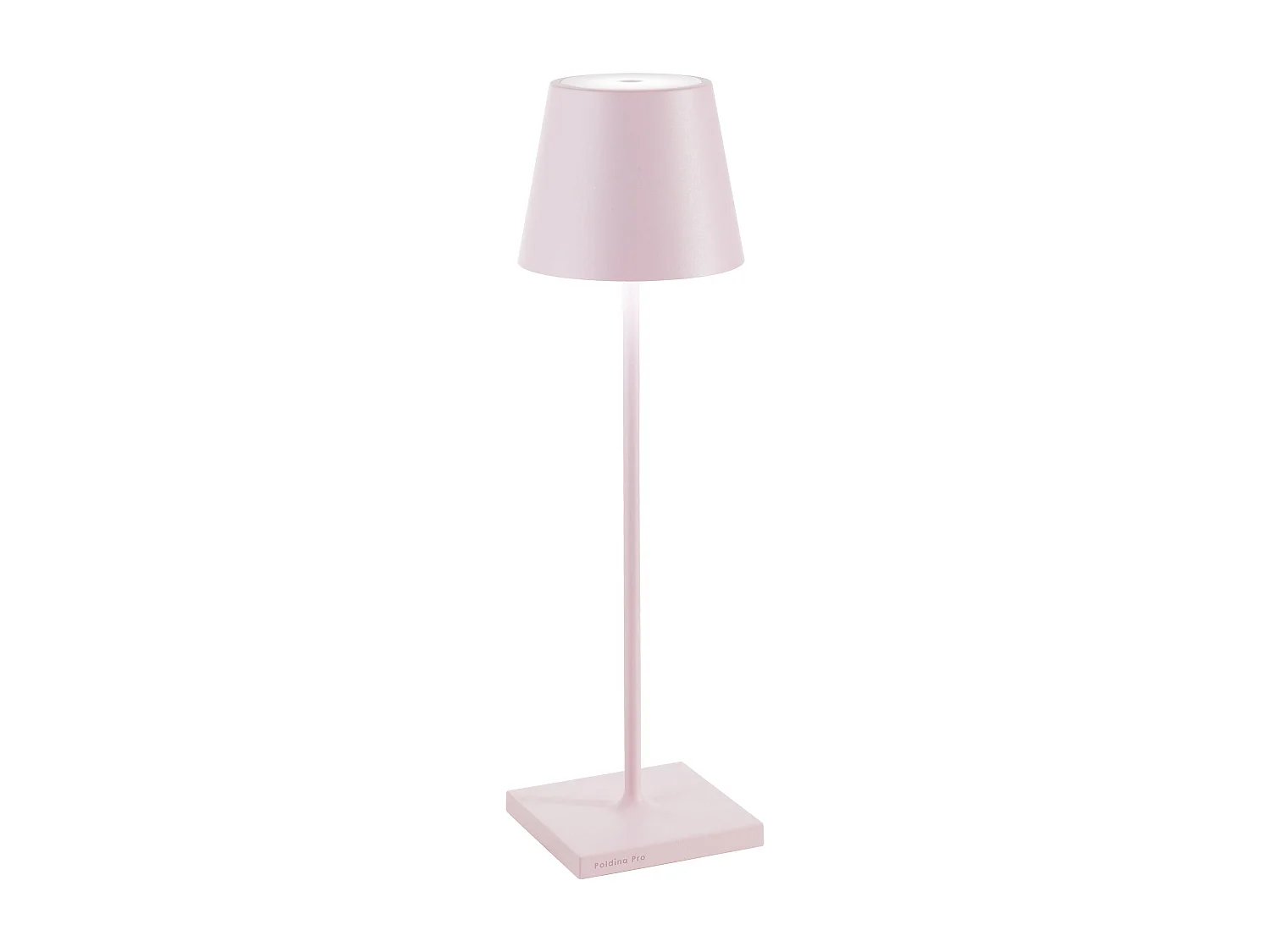 Lampe de table LED Poldina Pro Pink, rechargeable et dimmable avec une autonomie allant jusqu'à 12 heures. Pour usage externe IP65