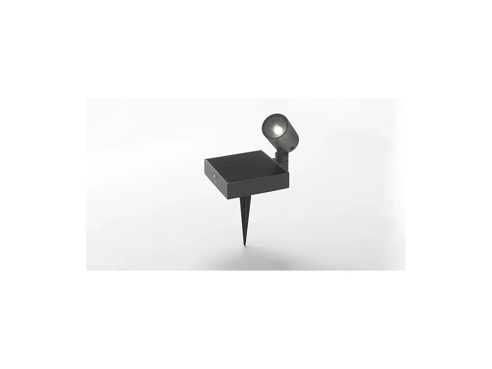 Spot de sol LED solaire à batterie 1,3w avec photovoltaïque IP65 gris foncé