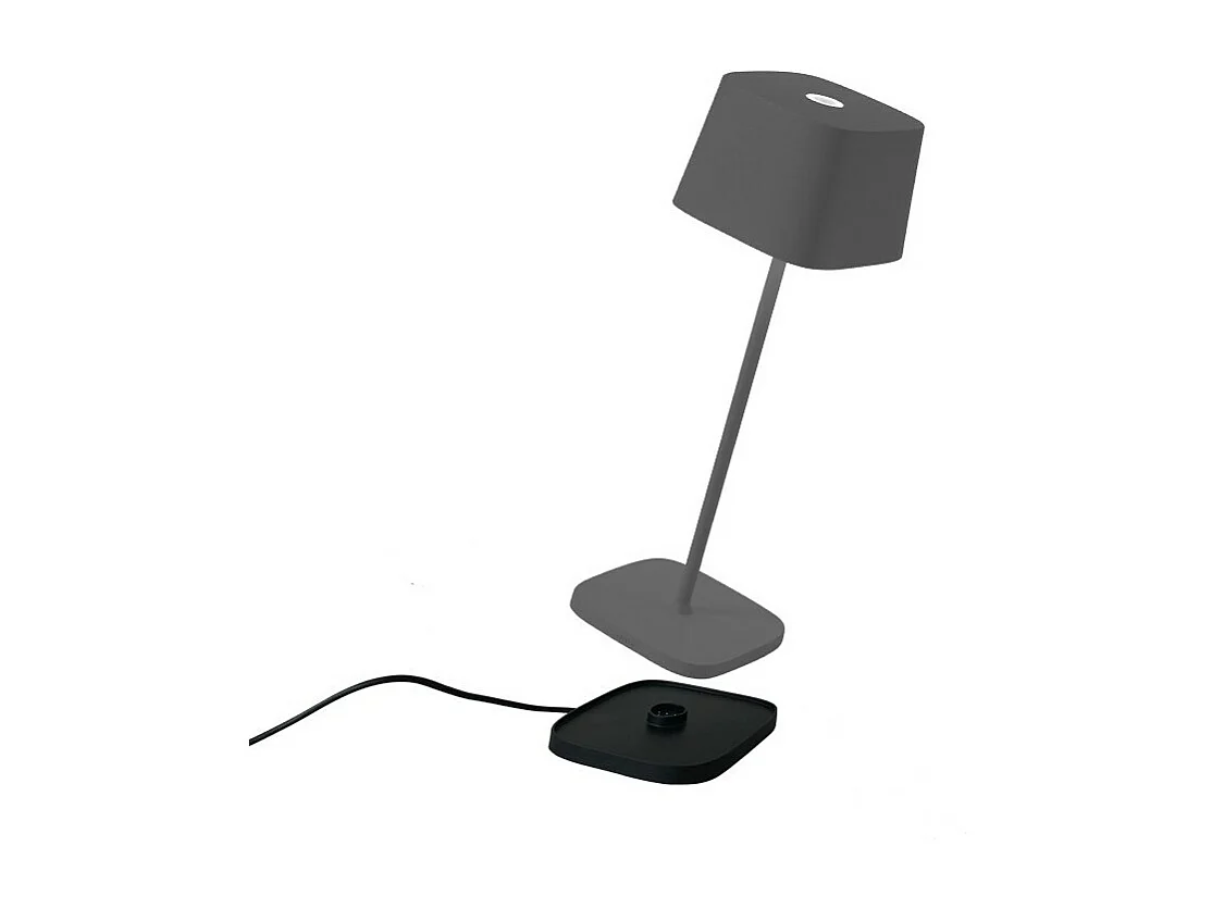 Lampe de table LED rechargeable et dimmable Ofelia Pro Gris Foncé