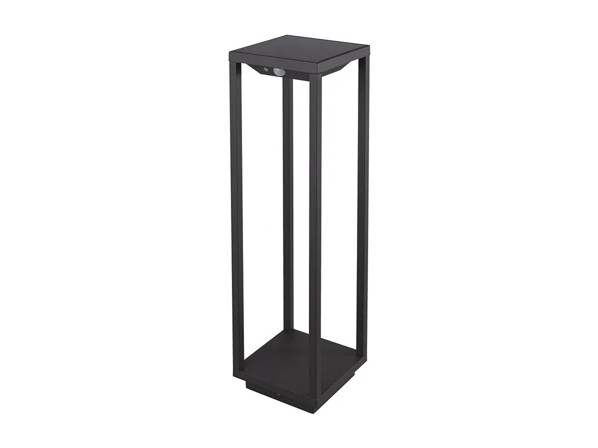 Ciemnoszara lampa solarna do domu 2,2 W LED zasilana bateryjnie IP54 szafran