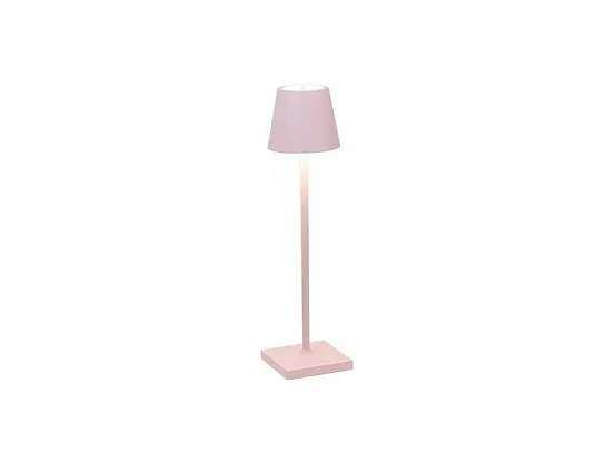 Lampe de table LED Poldina Pro Micro Pink, rechargeable et dimmable avec une autonomie allant jusqu'à 12 heures