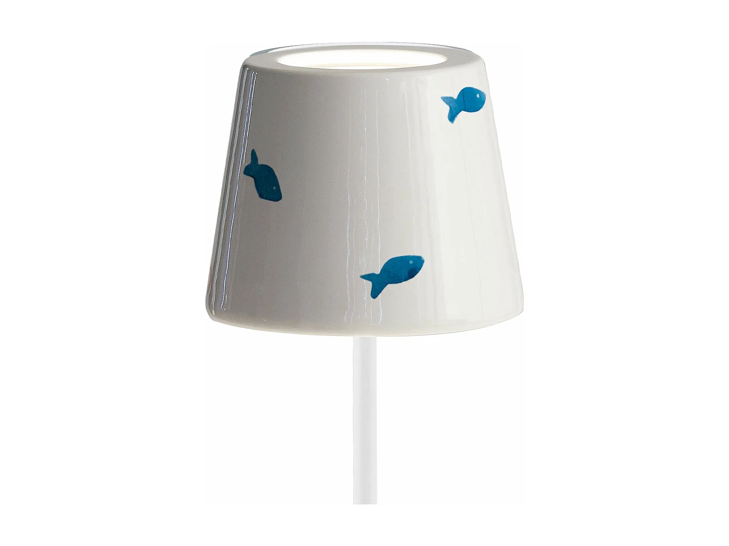 Lampe LED Poldina Lido Poisson Bleu rechargeable IP65 extérieur, dimmable avec autonomie jusqu'à 12 heures