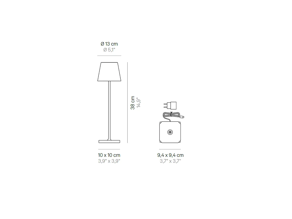 Lampe LED Poldina Lido Poisson Bleu rechargeable IP65 extérieur, dimmable avec autonomie jusqu'à 12 heures