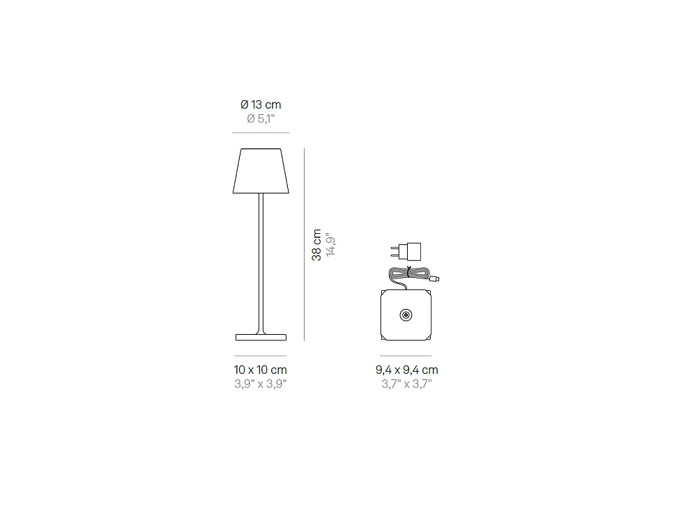 Zafferano Poldina Lido lampa stołowa LED z motywem niebieskich rybek, akumulatorowa, ściemnialna, IP65, do 12 h pracy
