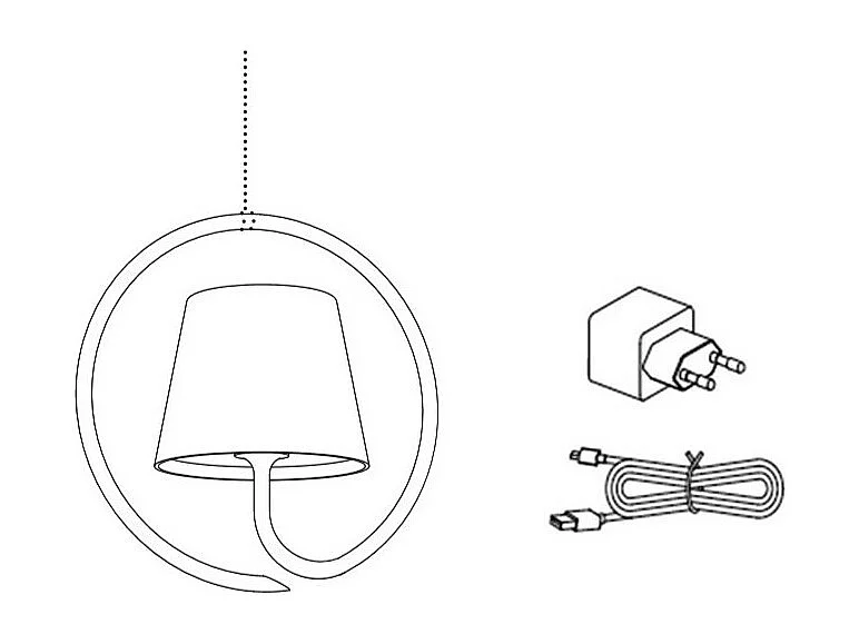 Lampe à suspension LED Poldina Corten, rechargeable et dimmable