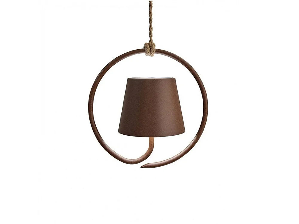 Lampe à suspension LED Poldina Corten, rechargeable et dimmable