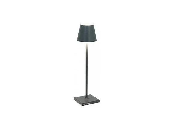 Poldina Pro Micro Donkergrijs LED tafellamp, oplaadbaar en dimbaar met batterijduur tot 12 uur