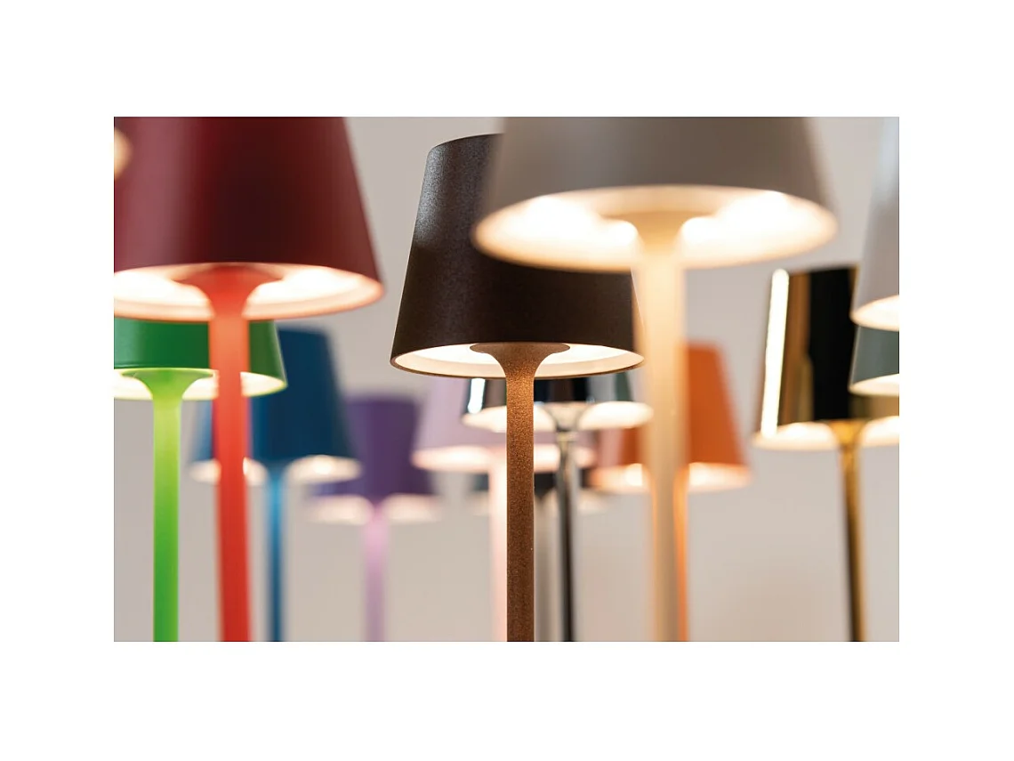 Poldina Pro Micro Donkergrijs LED tafellamp, oplaadbaar en dimbaar met batterijduur tot 12 uur