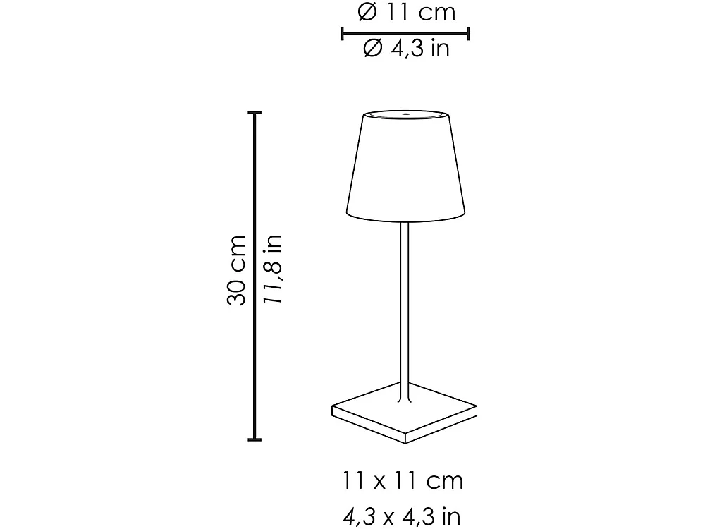 Candeeiro de mesa LED Poldina Pro Mini White recarregável e regulável com autonomia de até 12 horas