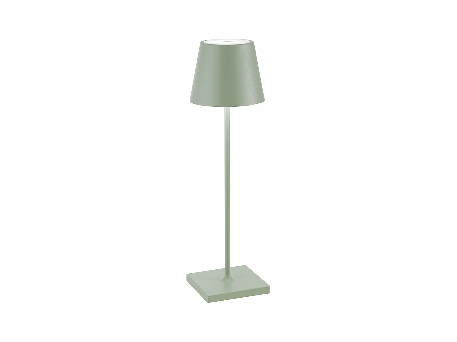 Lampe LED Poldina Pro Vert Sauge rechargeable IP65 usage extérieur, dimmable avec autonomie jusqu'à 12 heures