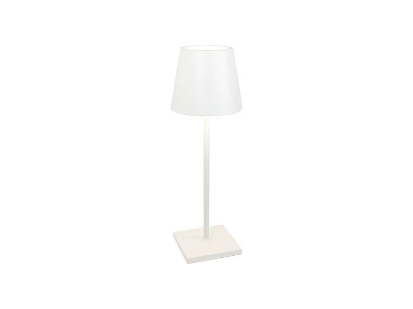 Poldina L Desk Lampe de table LED blanche rechargeable et dimmable avec autonomie jusqu'à 12 heures