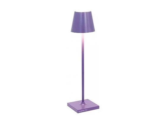 Lampe de table LED Poldina Pro Micro Lilac, rechargeable et dimmable avec une autonomie allant jusqu'à 12 heures
