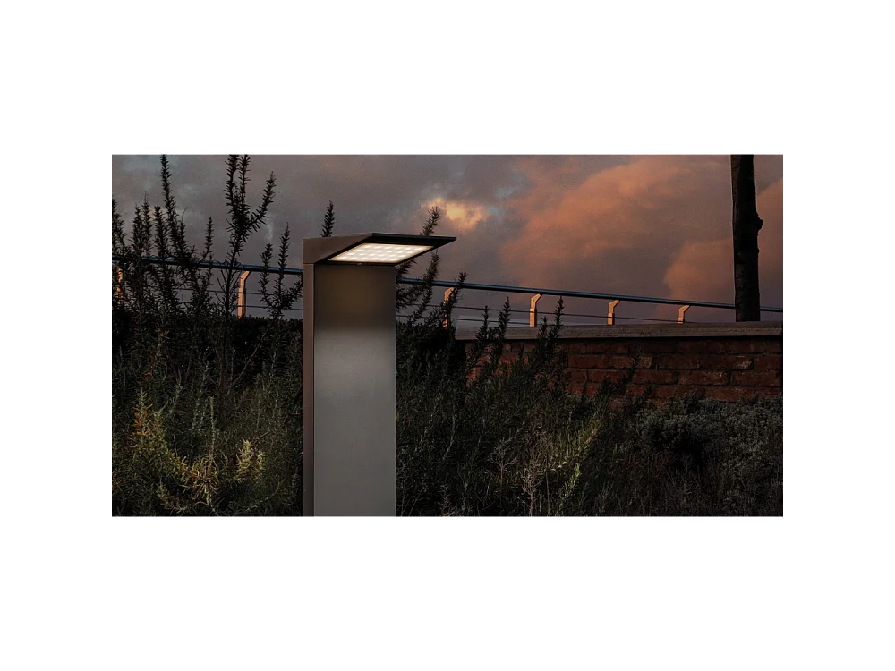 Dissuasor de piso LED solar de 2,2 W alimentado por bateria com fotovoltaico IP54 cinza escuro