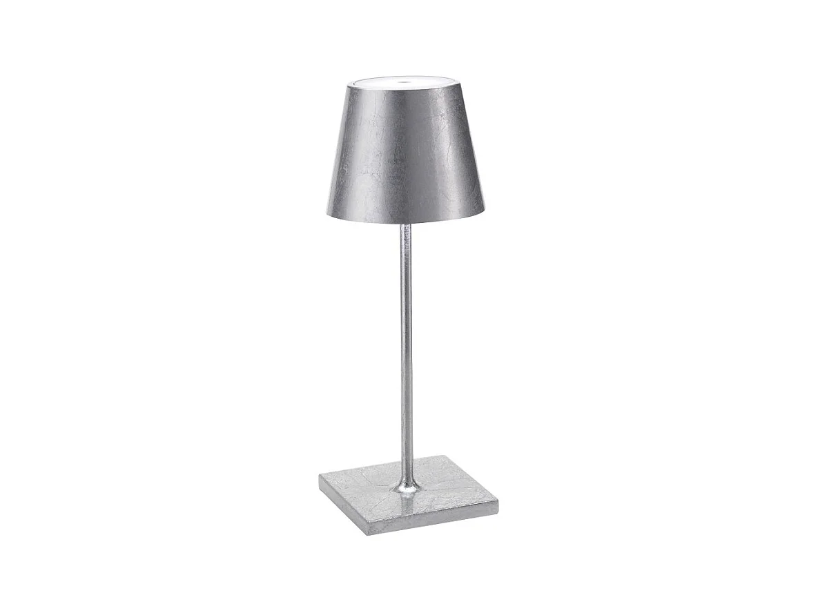 Poldina Pro Mini Silver Leaf LED tafellamp, oplaadbaar en dimbaar met batterijduur tot 12 uur