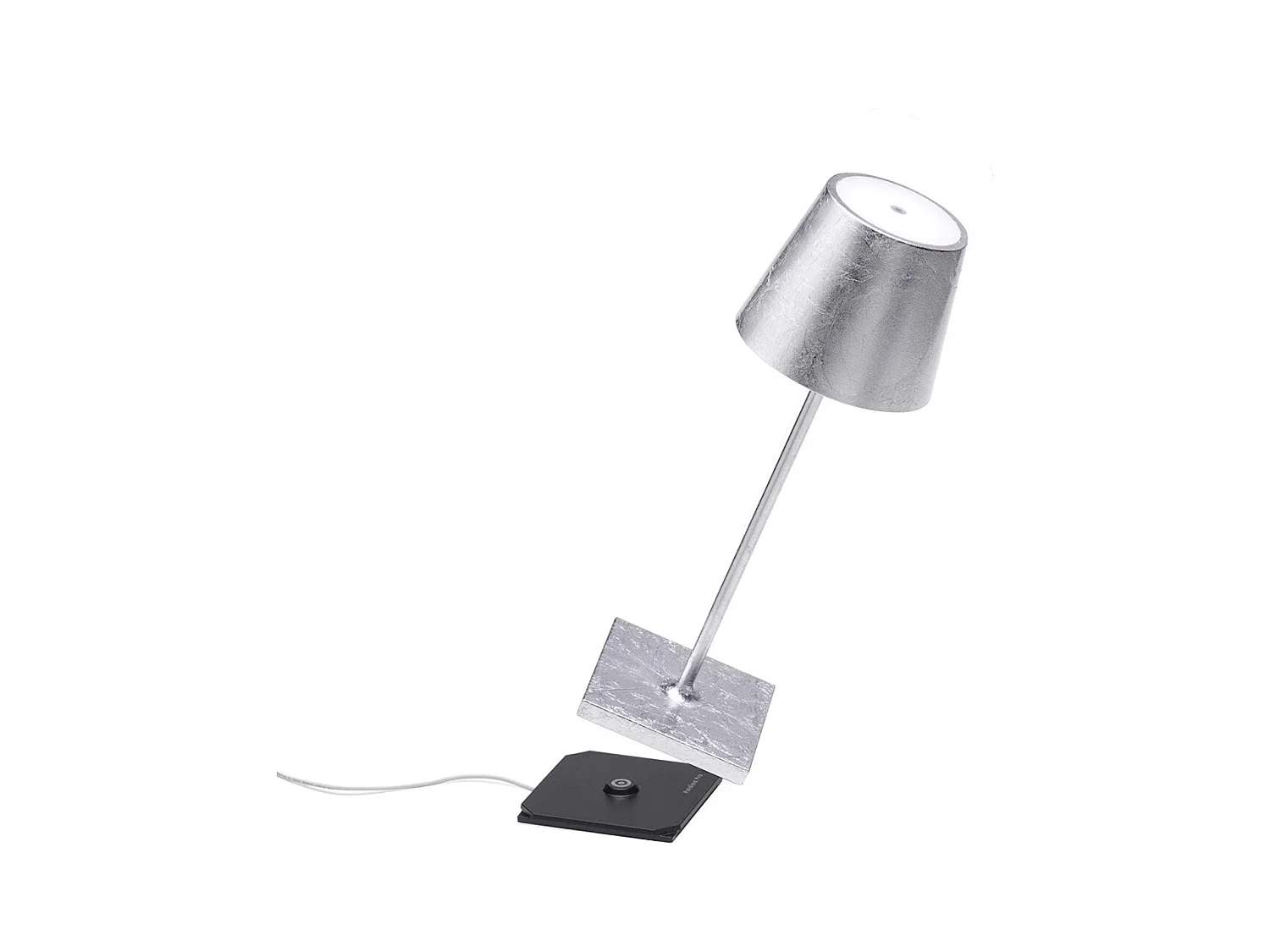 Poldina Pro Mini Silver Leaf LED tafellamp, oplaadbaar en dimbaar met batterijduur tot 12 uur