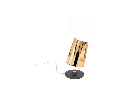 Lampe de table Olimpia Pro en or poli, rechargeable et dimmable